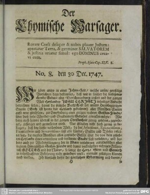 No. 8. den 30 Dec. 1747