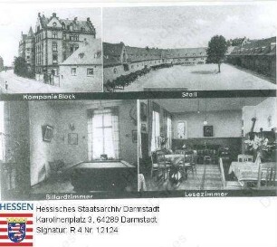 Worms am Rhein, Kaserne des Infanterie-Regiments Nr. 118 / Kompanie Block; Stall; Billardzimmer; Lesezimmer
