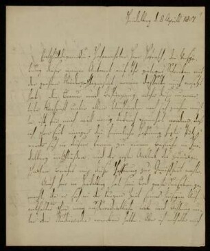 1: Brief von Georg Arnold Heise an Gustav Hugo, Heidelberg, 8.4.1807