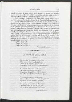 A Bolívar, rey