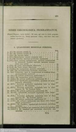 Series Chronologica Programmatum