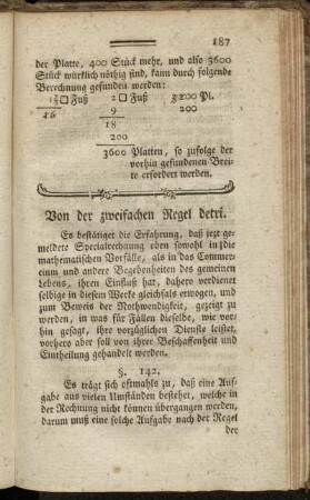 Von der zweifachen Regel detri.