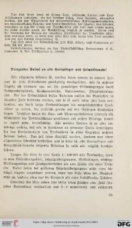 Dringender Aufruf an alle Kreispfleger und Heimatfreunde!