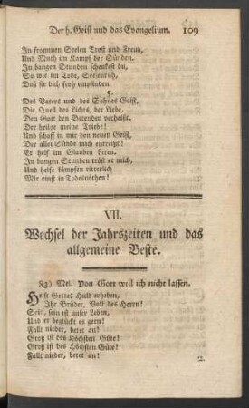 VII. Wechsel der Jahreszeiten und das allgemeine Beste