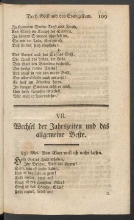 VII. Wechsel der Jahreszeiten und das allgemeine Beste