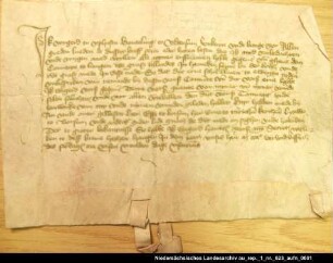 Der Häuptling Wiard in Uphusen schenkt dem Kloster Langen Grund-stücke im Wybelsumer Hammrich = OUB I, Nr. 663, S. 579 Anhängendes Siegel verloren