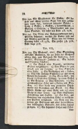 Tab. VII. [Beschreibung]; Nro. 544.-554.