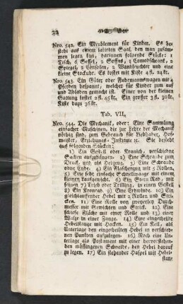Tab. VII. [Beschreibung]; Nro. 544.-554.