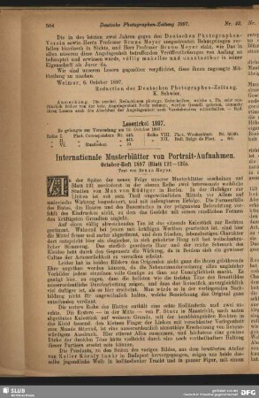 Internationale Musterblätter von Portrait-Aufnahmen