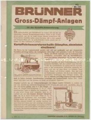 Groß-Dämpf-Anlagen für die Kartoffel-Konservierung.