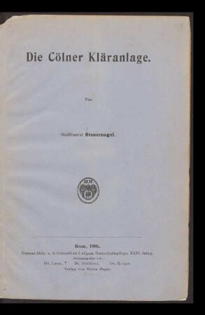 Die Cölner Kläranlage