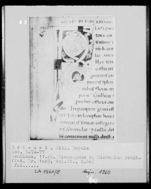 Codex 5474/5477: Hieronymus in Hieremiam proph., Initiale P?