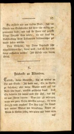 6. - 7. Friederike an Albertinen.