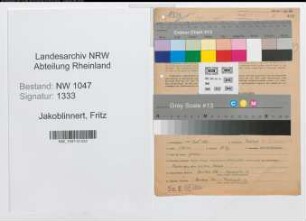 Entnazifizierung Fritz Jakoblinnert , geb. 10.09.1899 (Finanzbeamter)