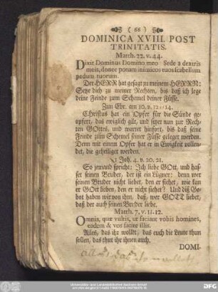 Dominica XVIII. Post Trinitatis.