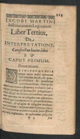 Liber Tertius. De Interpretatione.