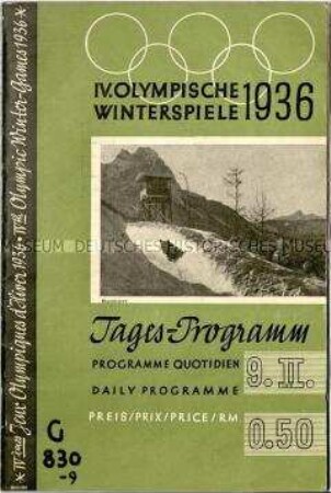 Tagesprogramm der IV. Olympischen Winterspiele in Garmisch-Partenkirchen