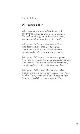 Wir gehen dahin