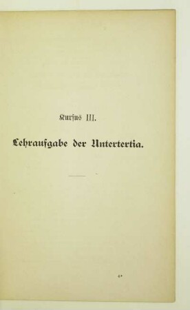 Kursus III. Lehraufgabe der Untertertia