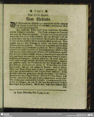 Das XVIII. Capitel. Vom Ehestande