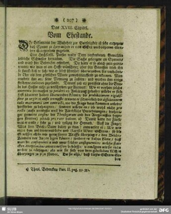 Das XVIII. Capitel. Vom Ehestande