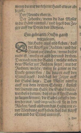 Ein gebraten Huhn ganß vorzulegen.