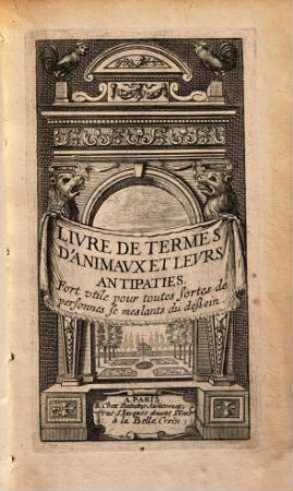 Livre de Termes d'Animaux et leurs Antipaties