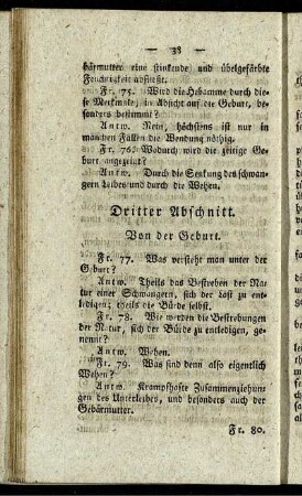 Dritter Abschnitt. Von der Geburt.