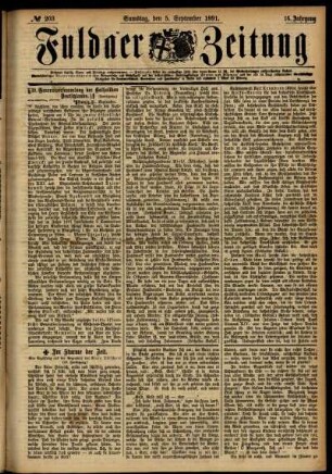 Ausgabe vom Samstag, den 05. September 1891.