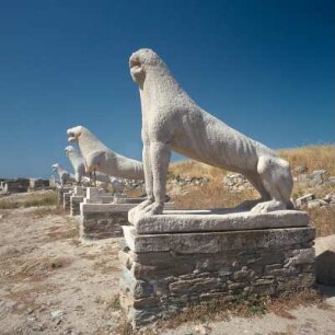 Delos. Terrasse der naxischen Löwen. 7. Jh. v. Chr., am Heiligen See