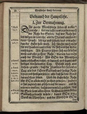I. Zur Vermahnung