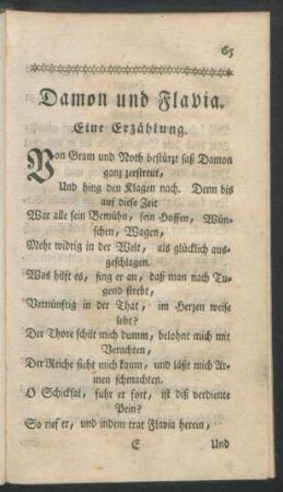 Damon und Flavia. Eine Erzählung