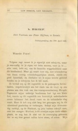 1e. brief. Dirk Voortman aan Pieter Blijfman, te Batavia