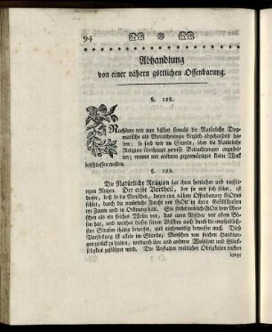 Anhandlung von der nähern göttlichen Offenbarung.