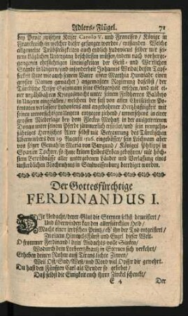 Der Gottesfürchtige Ferdinandus I.