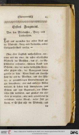 Erstes Fragment: Von den Buendnissen, Burg = und Landrechten