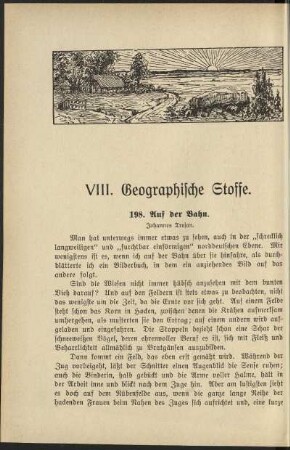VIII. Geographische Stoffe