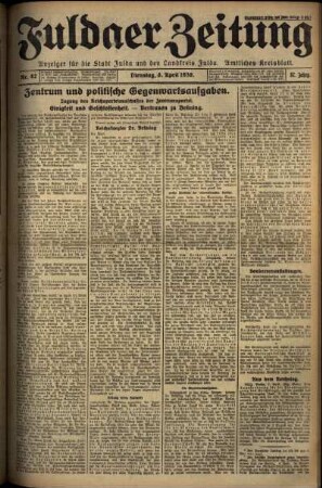 Ausgabe vom Dienstag, den 08. April 1930.