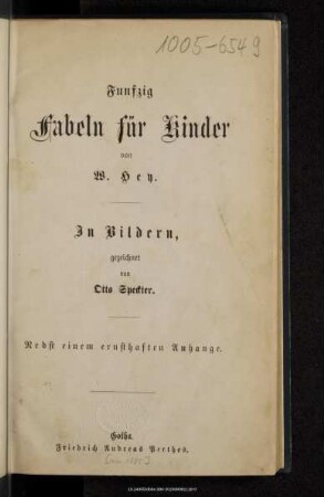 Fünfzig Fabeln für Kinder : nebst einem ernsthaften Anhange
