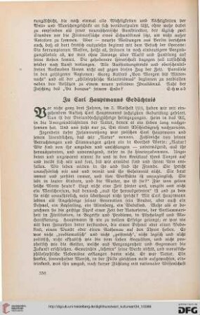 34: Zu Carl Hauptmanns Gedächtnis