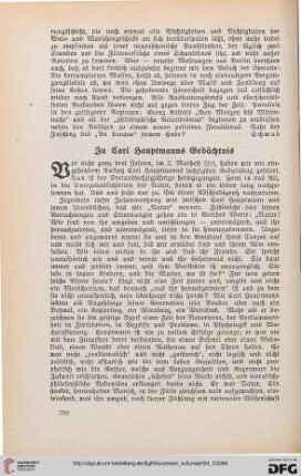 34: Zu Carl Hauptmanns Gedächtnis