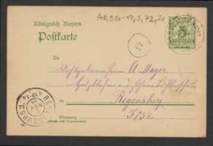 Brief von Alois Zick an Anton Mayer