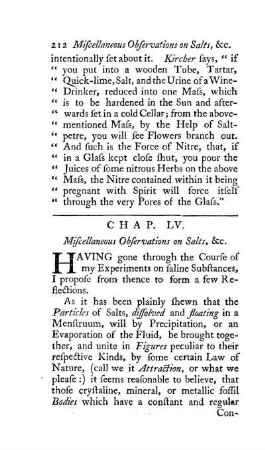 Chap. LV. Miscellaneons Observations on Salts etc.