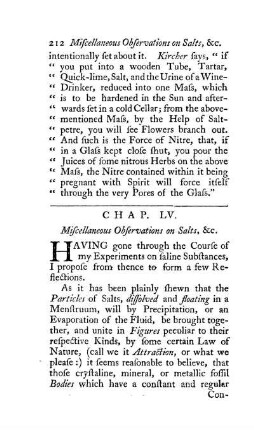 Chap. LV. Miscellaneons Observations on Salts etc.
