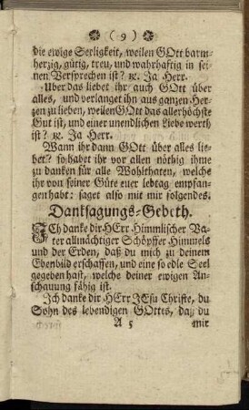 Danksagungs-Gebeth.