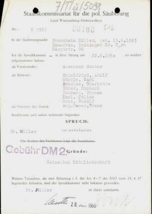 Miller, Franziska