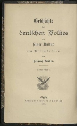 Geschichte des deutschen Volkes und seiner Kultur zur Zeit der karolingischen und sächsischen Könige