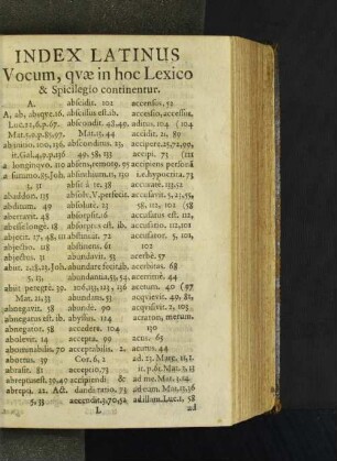 Index Latinus Vocum, qvae in hoc Lexico & Spicilegio ...