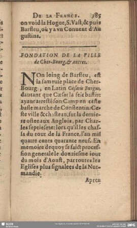 Fondation De La Ville de Cher-Bourg, & autres