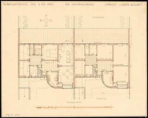 Zweifamilienhaus Monatskonkurrenz Februar 1930: Grundriss Erdgeschoss; Maßstabsleiste